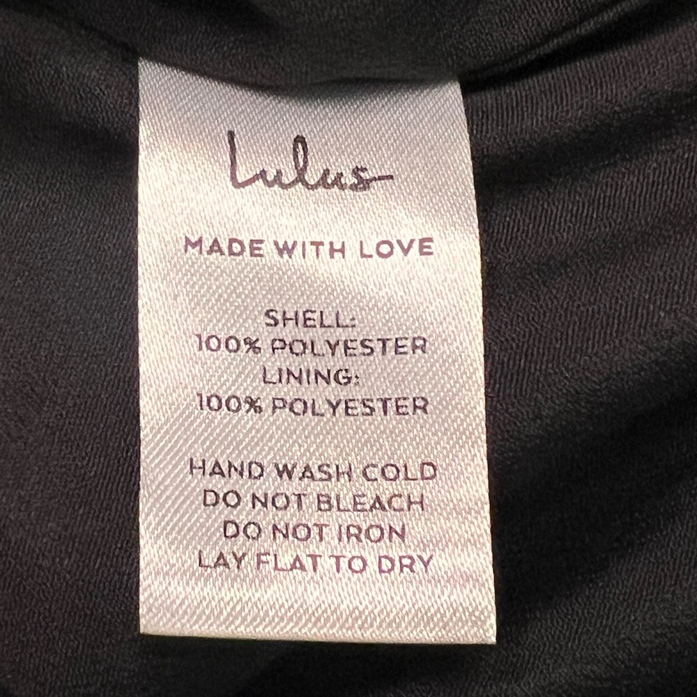 Lulus Believe It or Knot Black Long Sleeve Tie-Front Skater Mini‎ Dress Size XL - Picture 10 of 11
